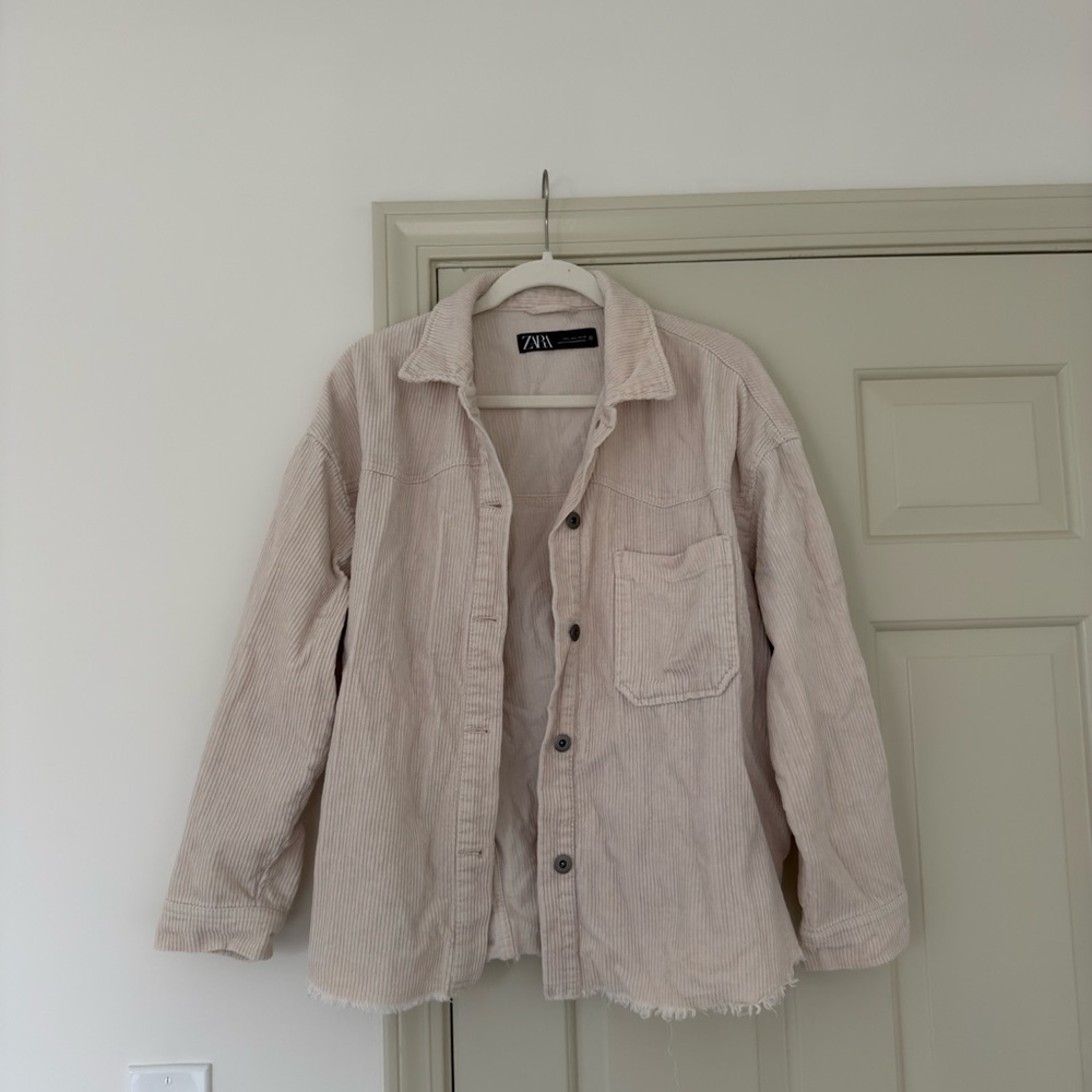 Zara Light Beige Corduroy Jacket